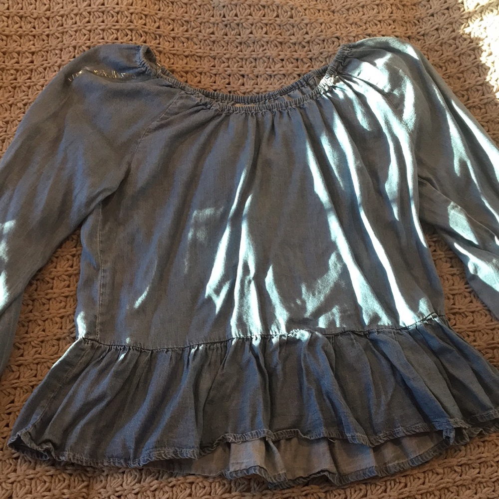 Denim Off-Shoulder Shirt
